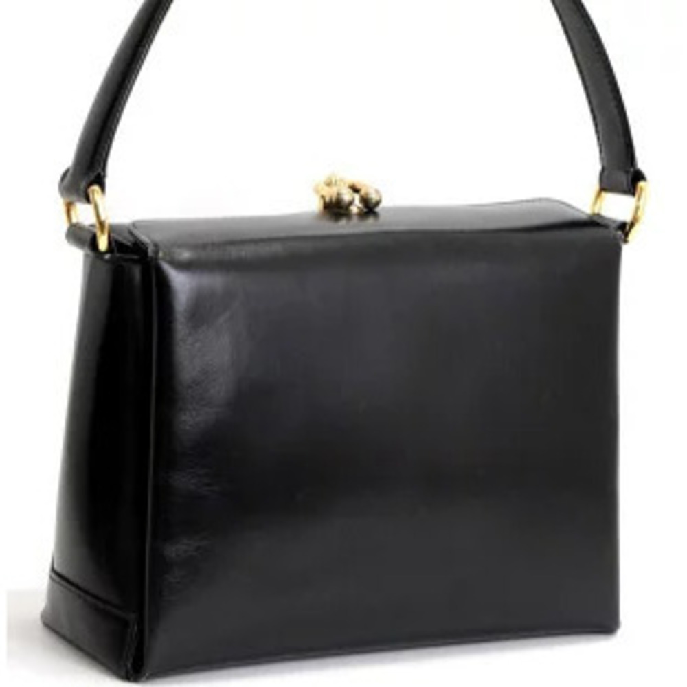 Gucci Black Handbag Leather Horseshoe Calf